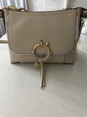 See By Chloe Cream Leather Braided Ring Crossbody